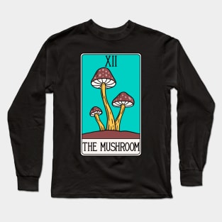 Mushroom Tarot Card - Trippy 60s Indie Hippie Long Sleeve T-Shirt